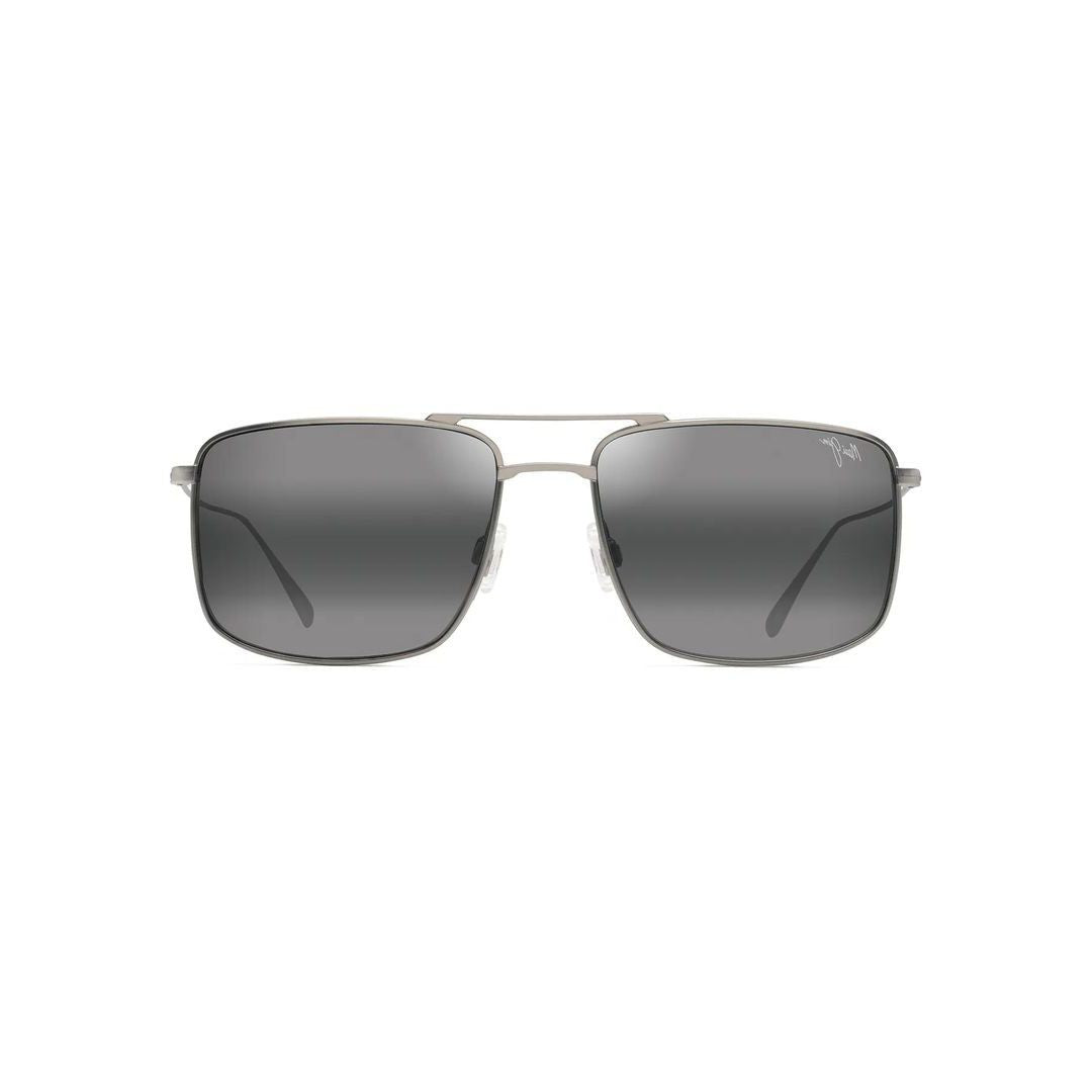 Maui Jim Aeko Rectangular Metal Sunglasses With Double Bridge Design
