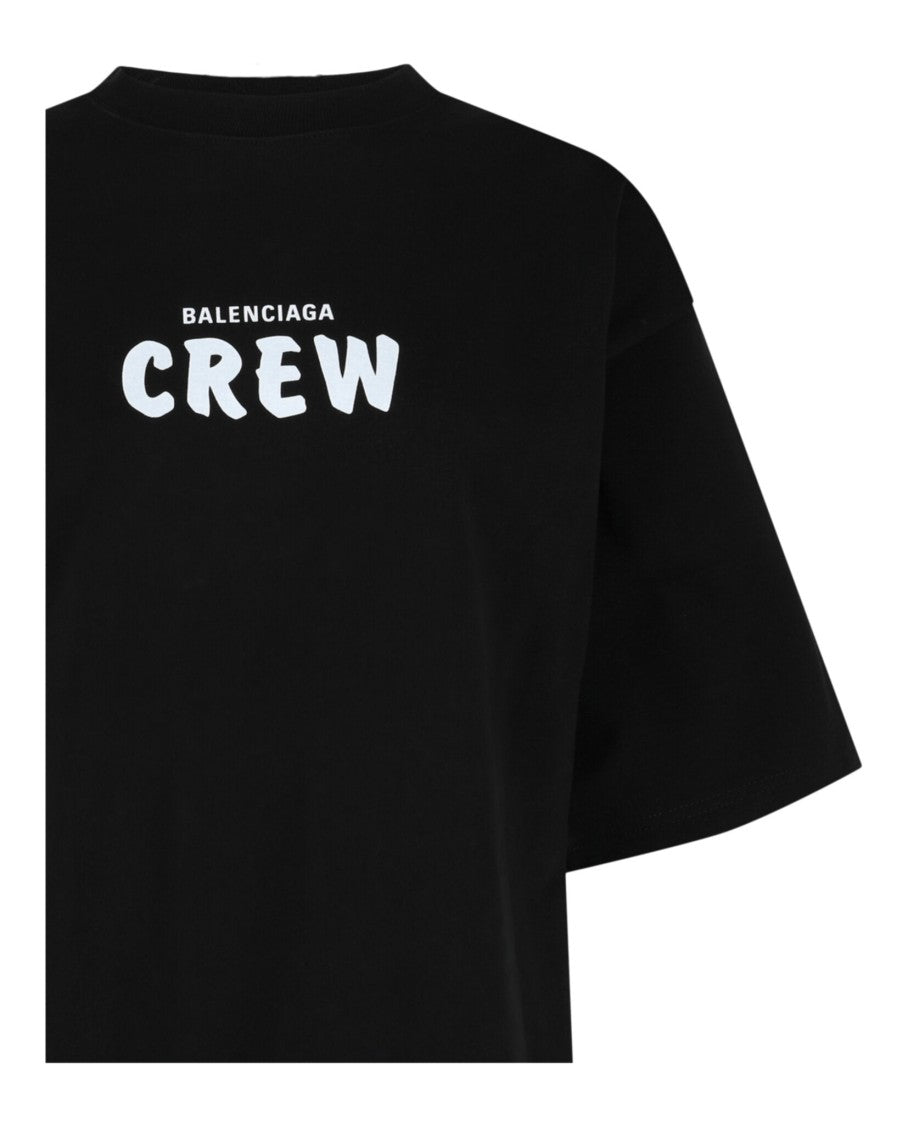 Balenciaga Oversized Crewneck T-Shirt With Striking Balenciaga Graphics