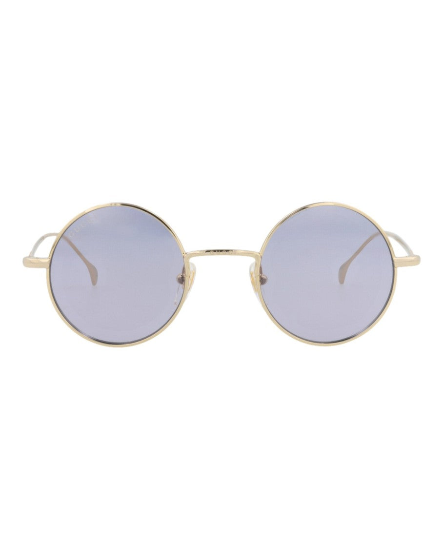 Gucci Round Metal Sunglasses With Polished Finish