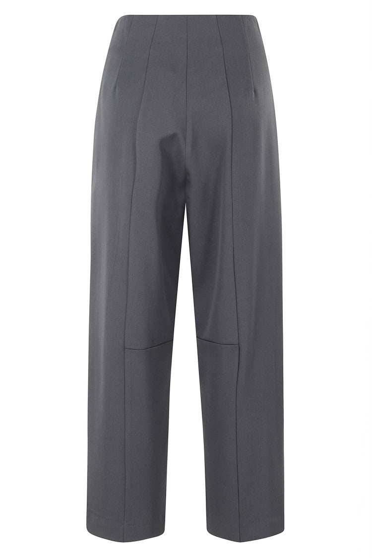 Erika Cavallini Elio High-Waisted Carrot Silhouette Virgin Wool Pants