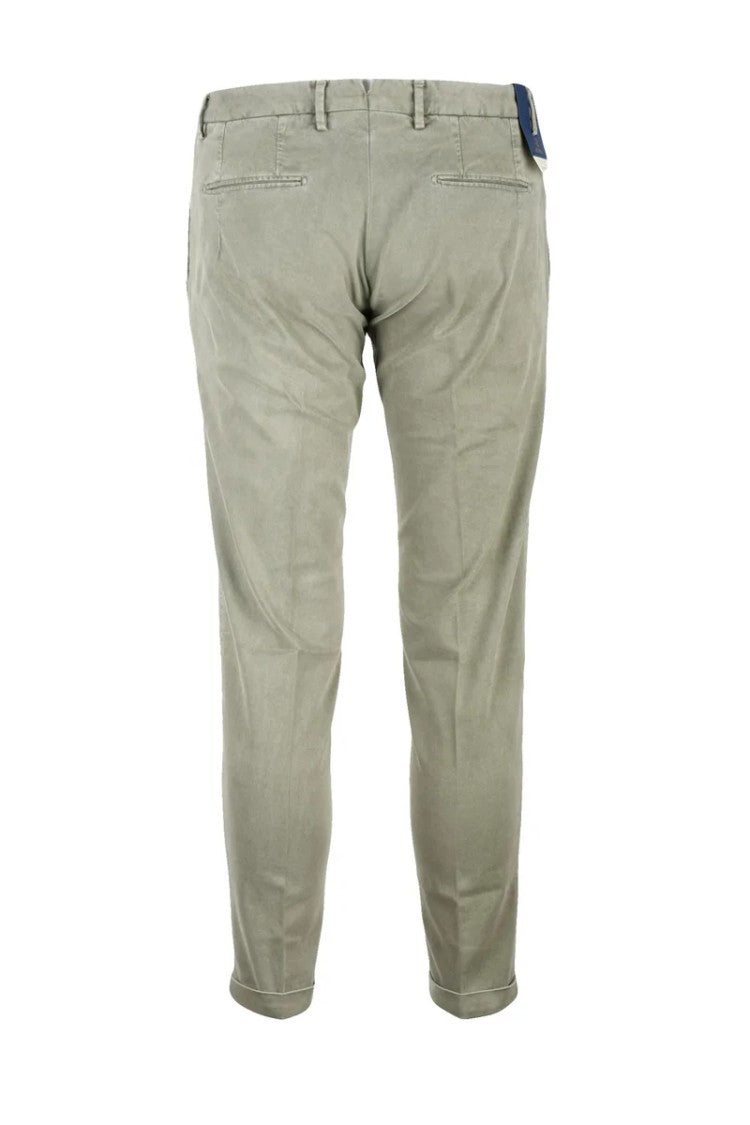 Santaniello Cotton Stretch Trousers - Sage Green