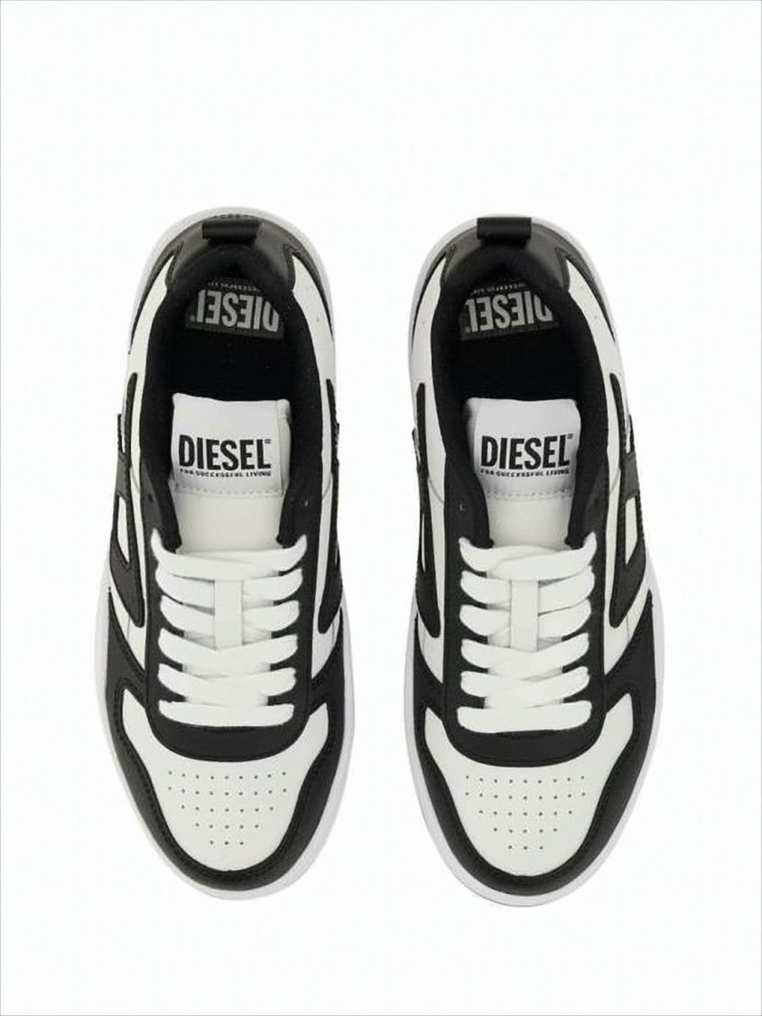 Diesel Low-Top White Sneakers With Perforated Detailing