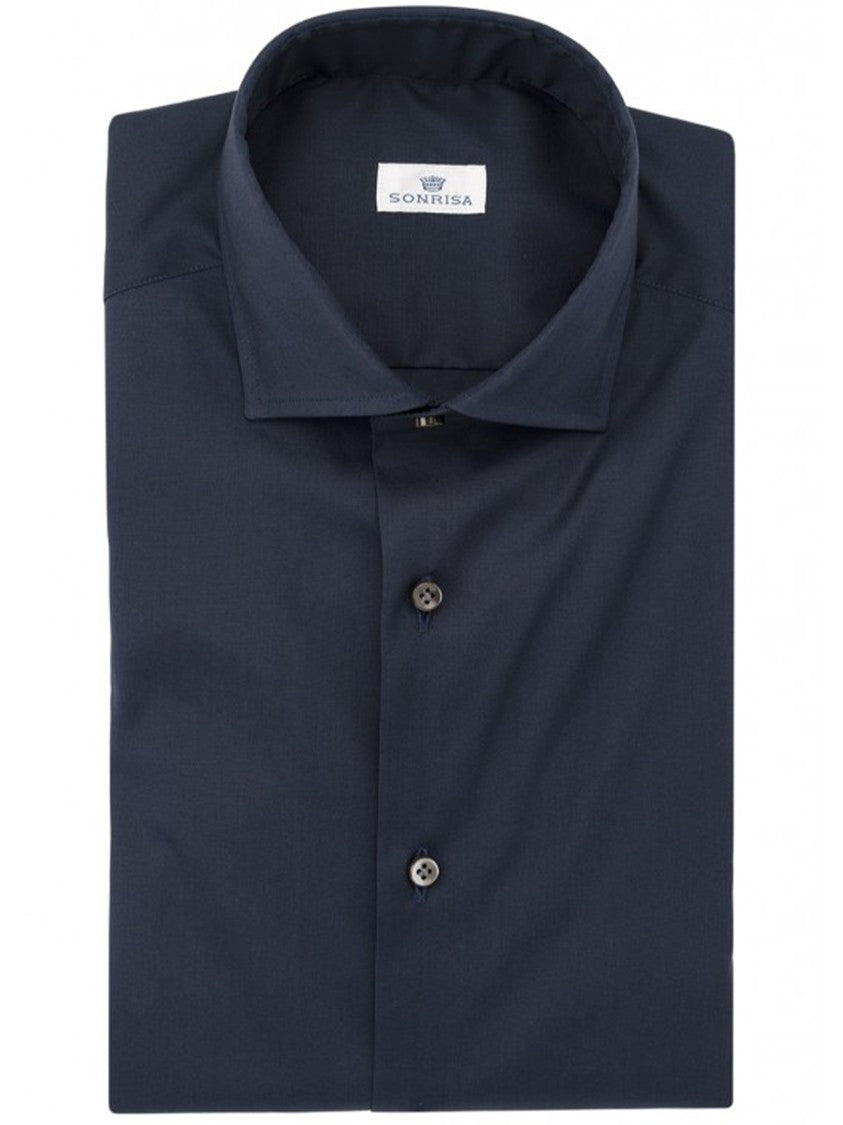 Sonrisa Blue Cotton Tailored Button-Up Casual Shirt