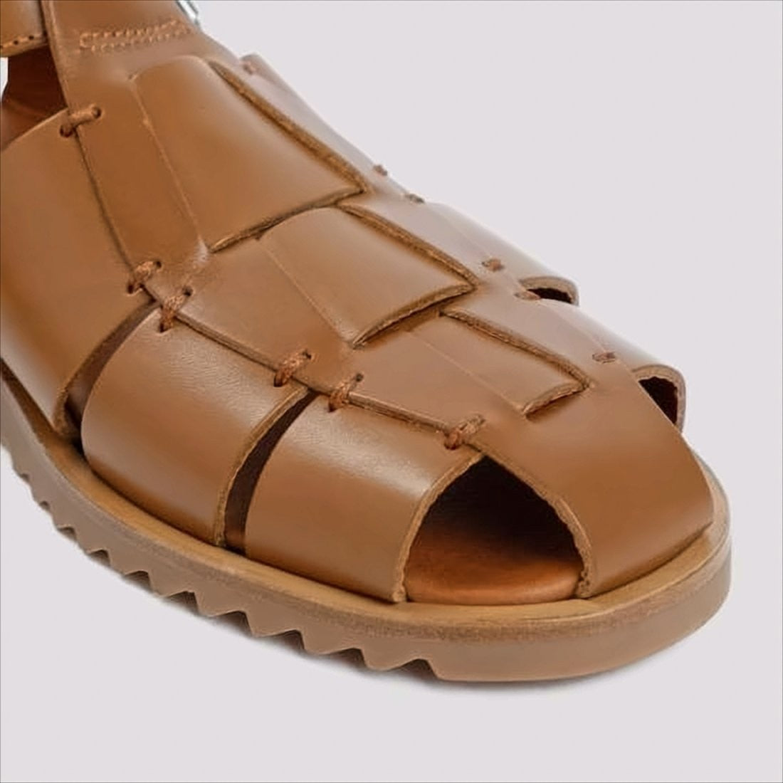 Paraboot Closed-Toe Brown Leather Sandals