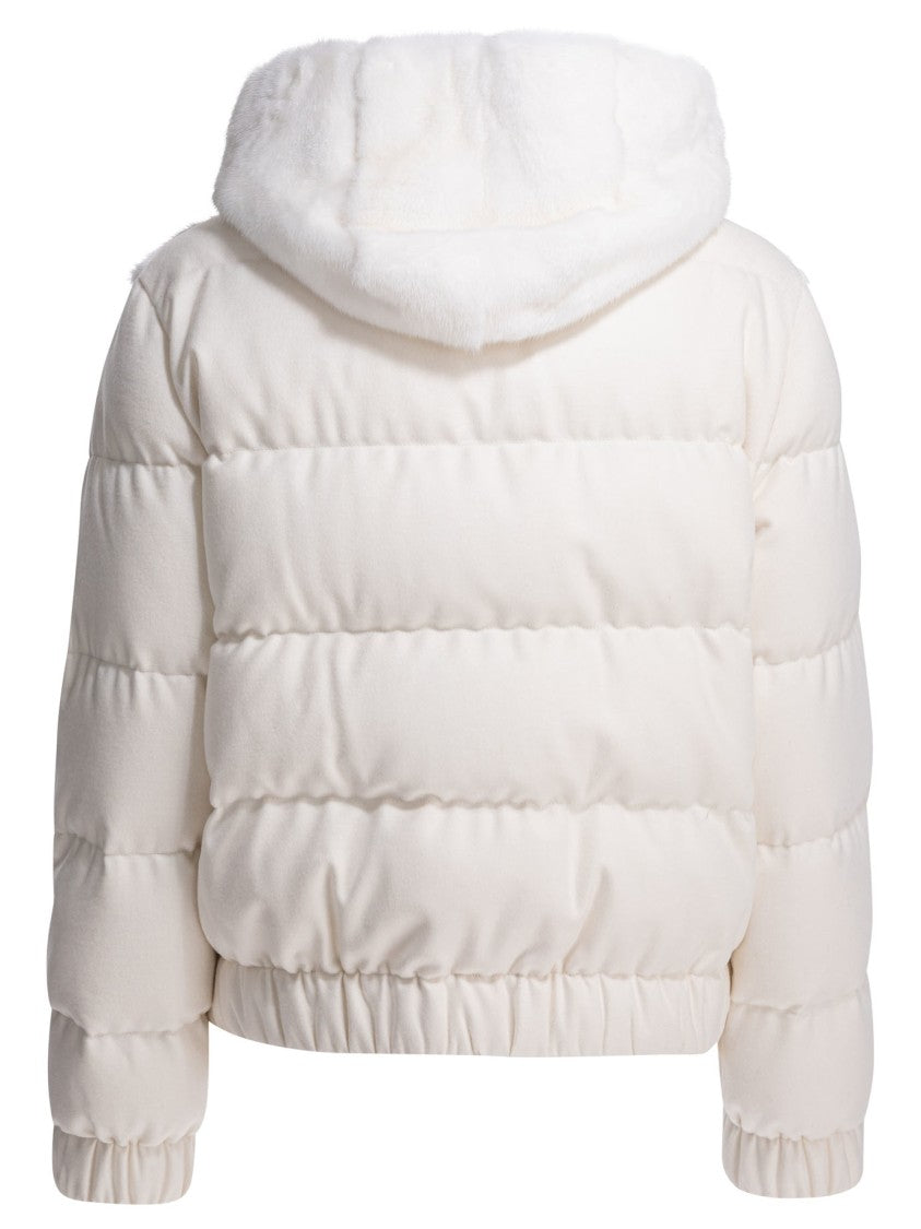 Camelia Cropped Silk And Cashmere Jacket With Plush Mink Texture