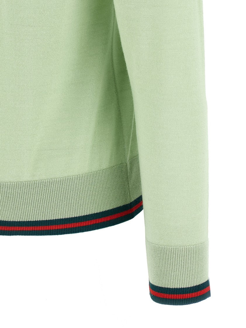 Gucci Silk-Cashmere Cardigan With Web Detail And V-Neckline