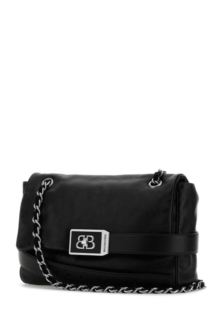 Balenciaga Black Leather Modu Shoulder Bag