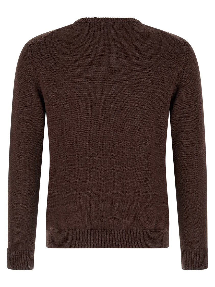 Ballantyne Argyle Jacquard Sweater In Cotton-Cashmere Blend