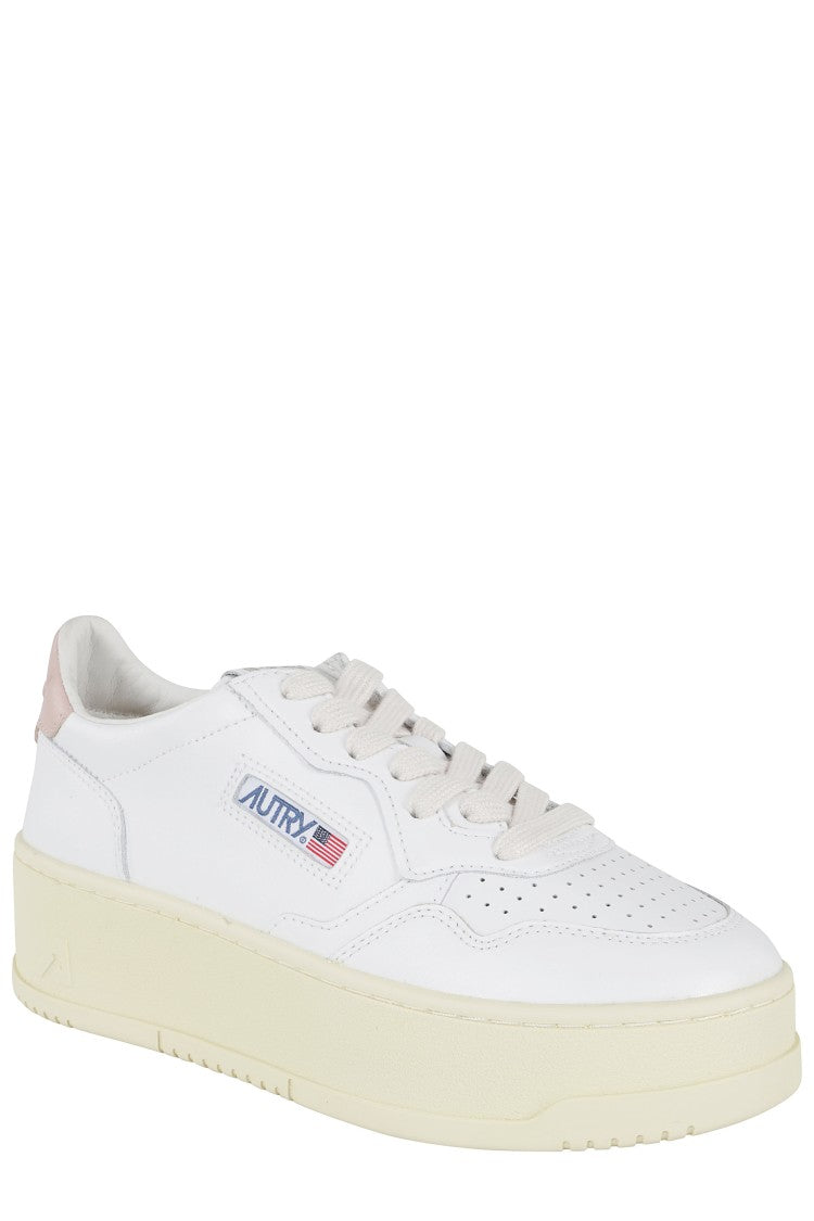 Autry White Leather Platform Low Sneakers