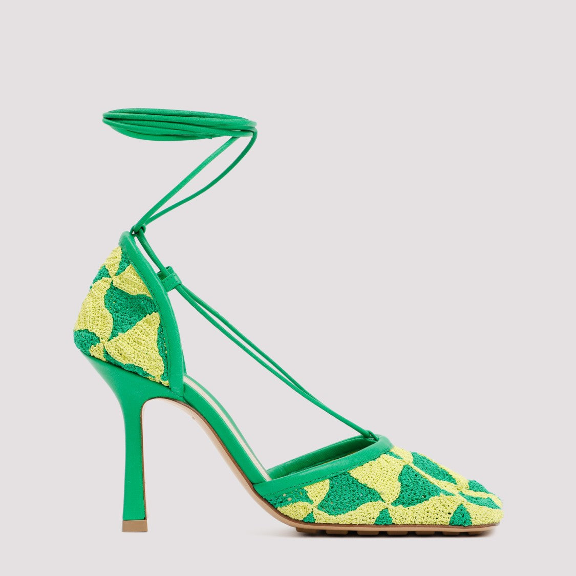 Bottega Veneta Green Ad Yellow Stretch Sandals