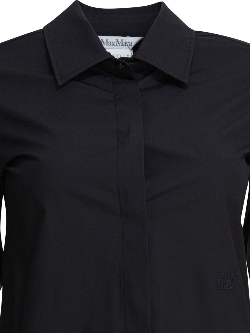 Max Mara Semi-Fitted Black Cotton Shirt