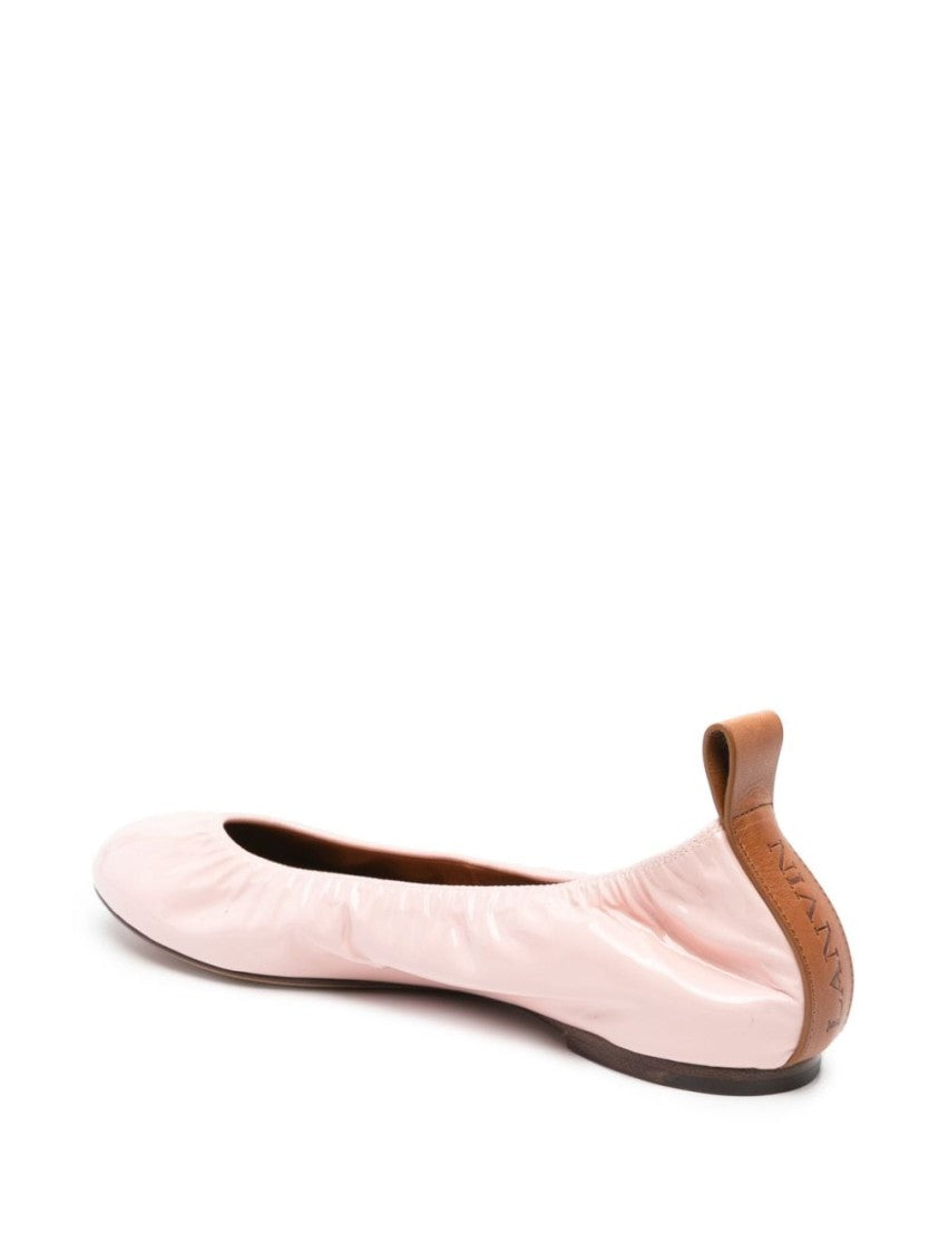 Lanvin Light Pink Patent Leather Ballerina Flats