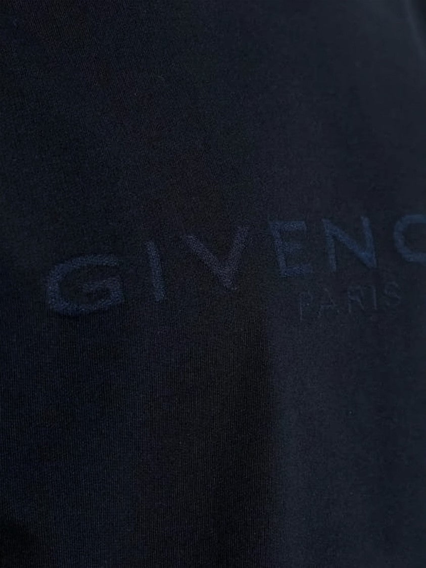 Givenchy Black Smooth Cotton Silk Logo T-Shirt