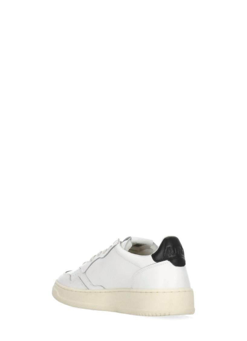 Autry White Leather Fabric Insert Sneakers