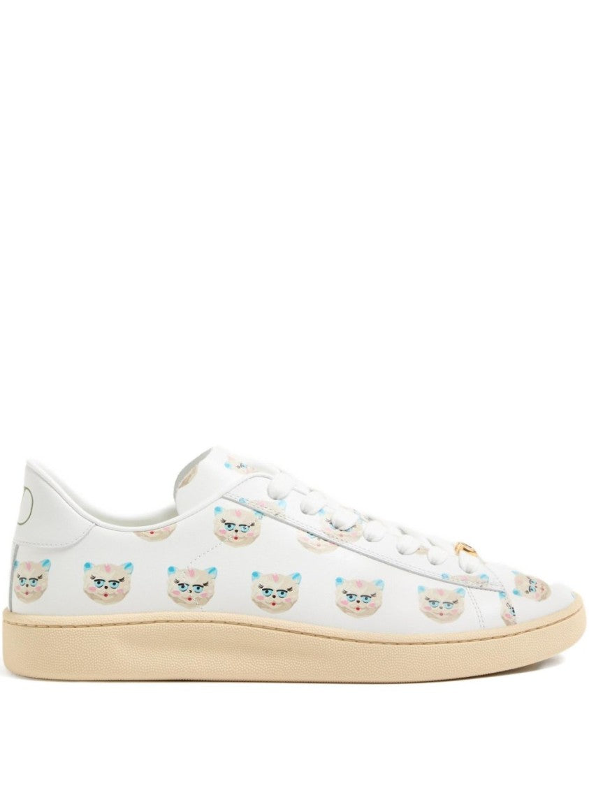 Valentino Garavani White Leather Flat Shoes