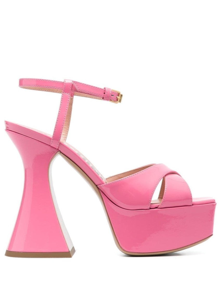 Moschino Calfskin Patent Leather Platform Sandals