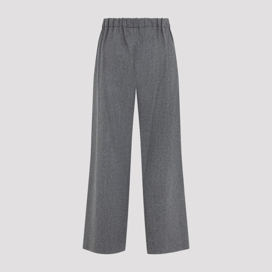 Max Mara Cropped Wide-Leg Pants In Textured Grey Fabric