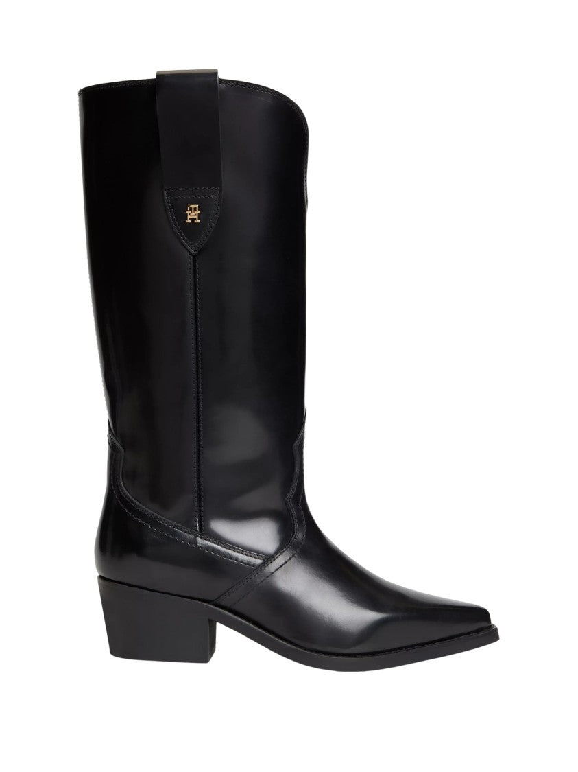 Tommy Hilfiger Abrasivato Mid-Calf Western Leather Boots