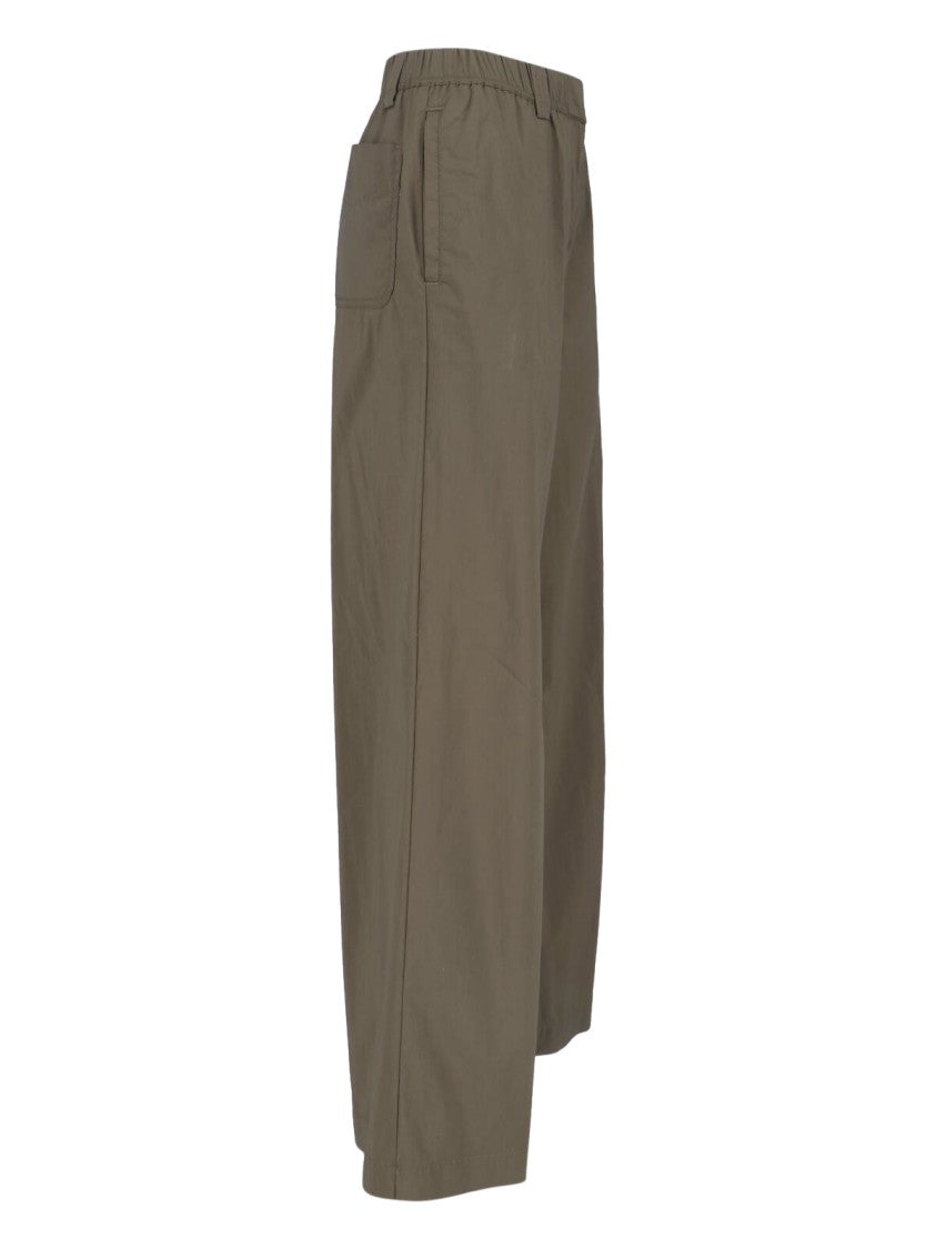 Aspesi Wide Cotton Blend Trousers – Green