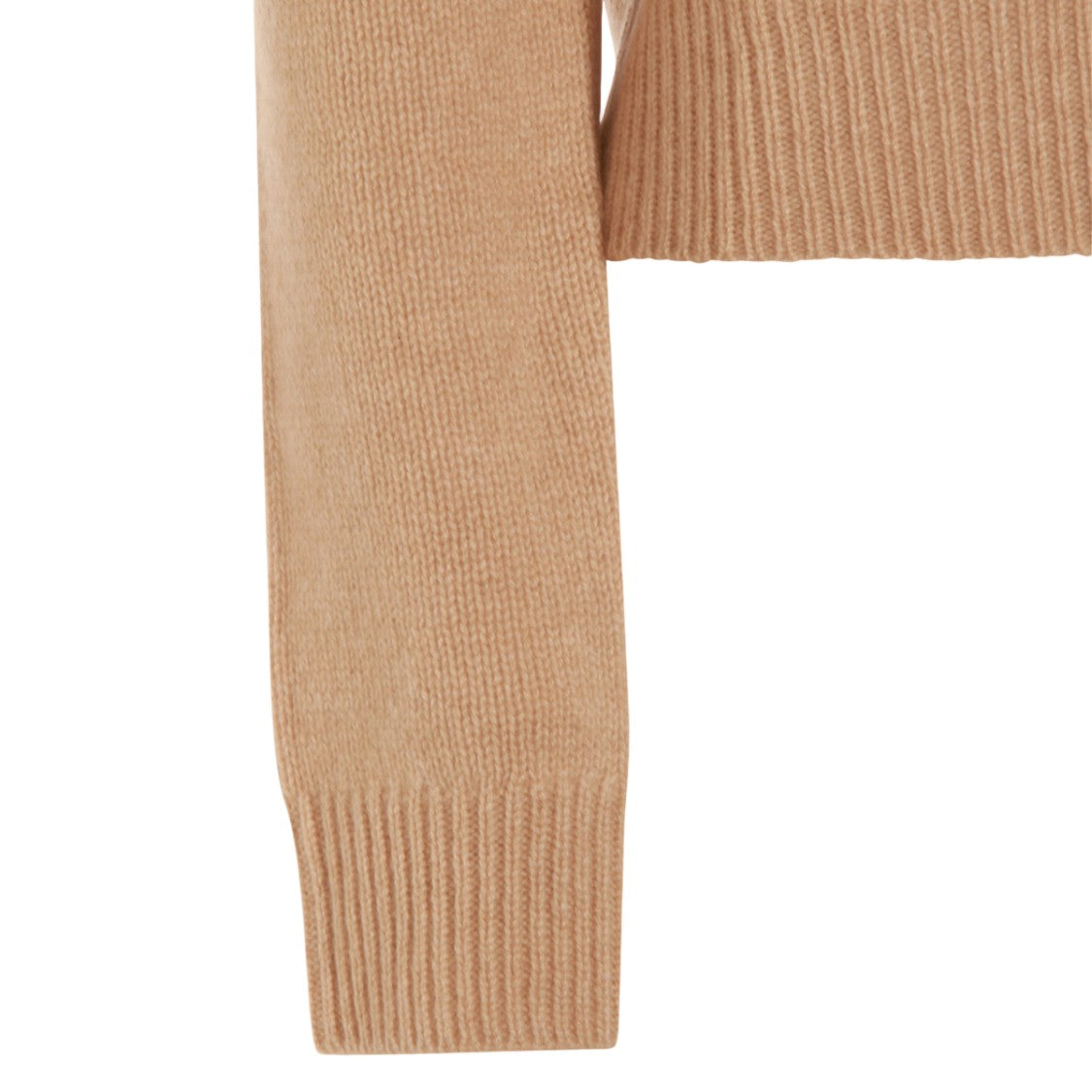 Kujiten Cropped Brown Sweater With Ribbed Detailing