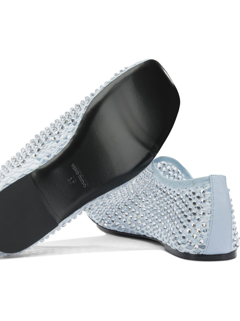 Strategia Pointed Toe Ballerinas With Mesh Upper