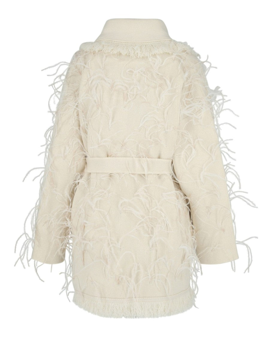 Alanui Embroidered Feather Cardigan