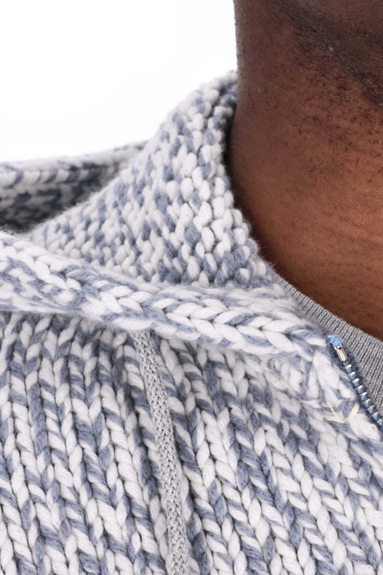 Eleventy Mouliné Full Zip Cashmere Hoodie