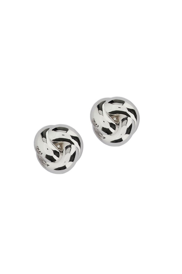Self-Portrait Silver Twisted Knot Brass Earrings