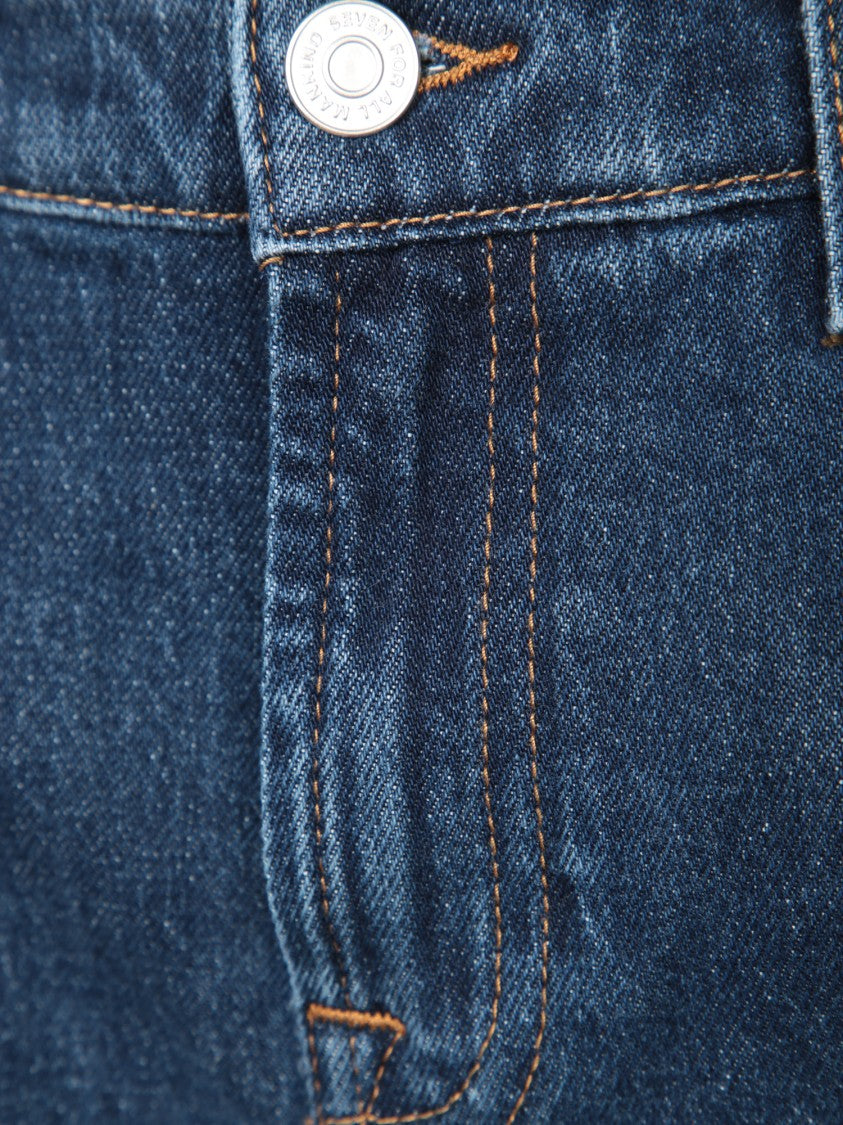 7 For All Mankind Calie Straight Blue Jeans