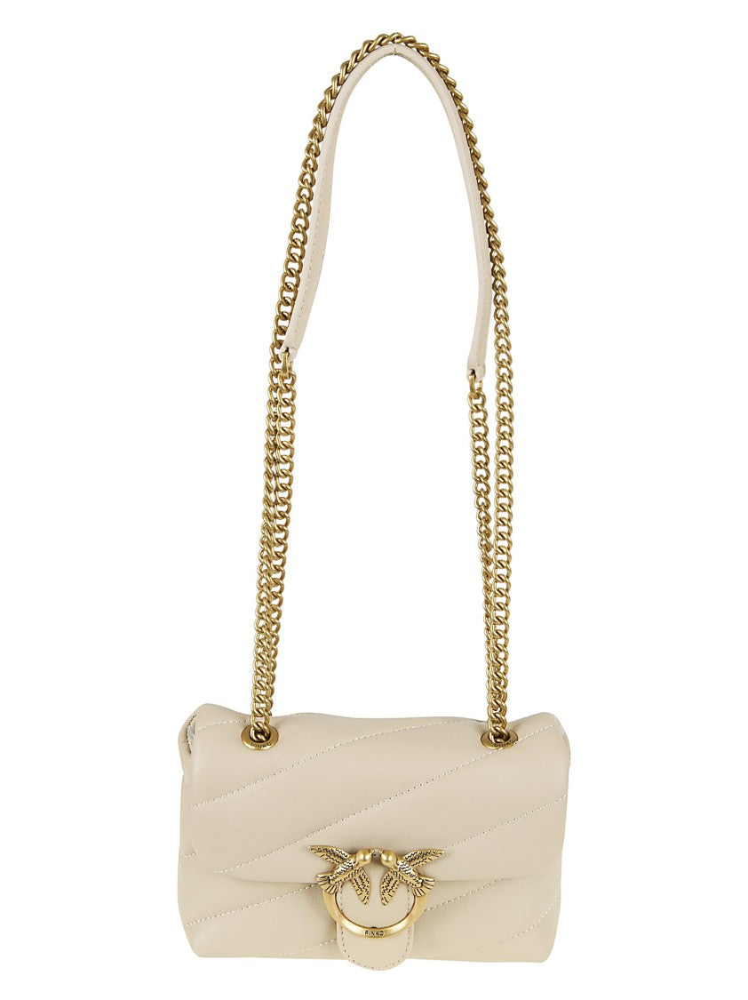 Pinko Quilted Shoulder Bag With Love Birds Clasp