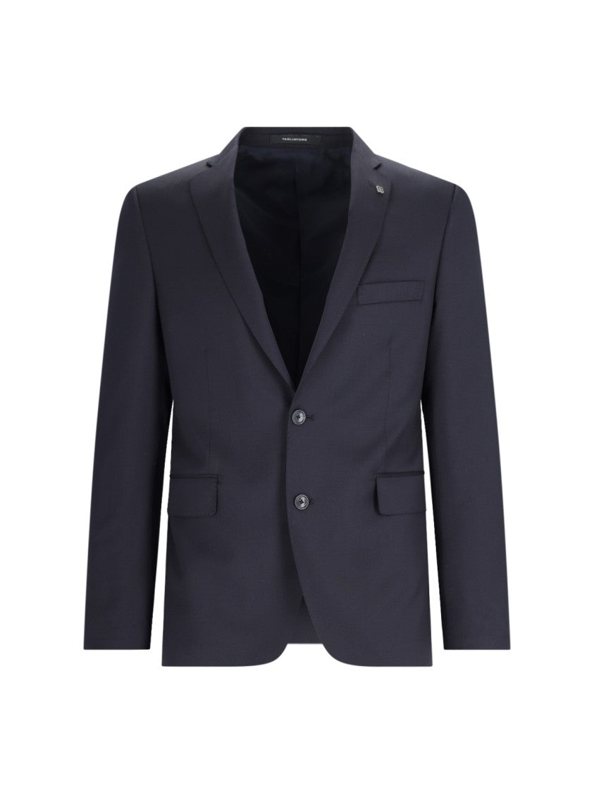 Tagliatore Blue Tailored Notch Lapel Wool Pleated Suit