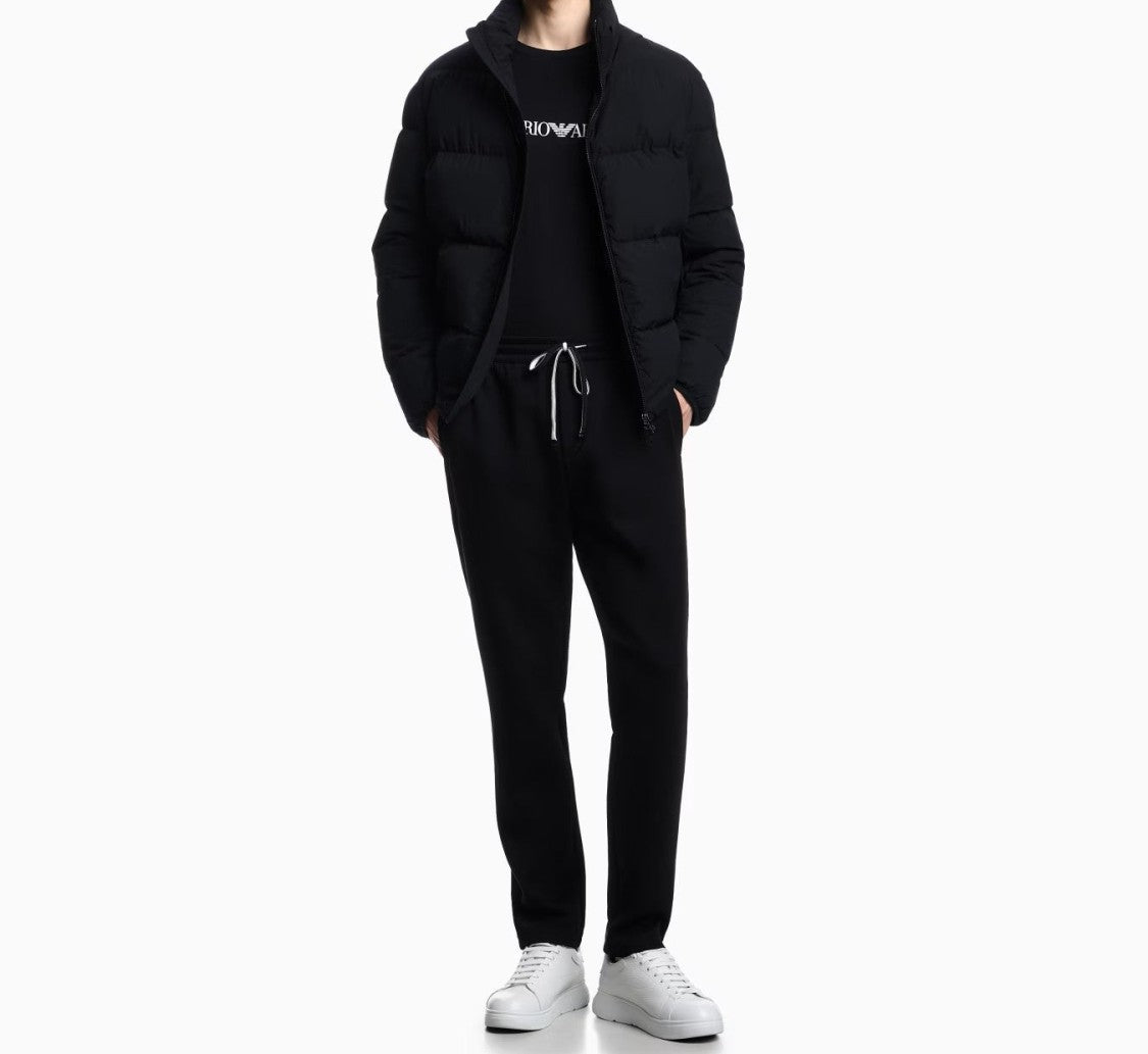 Emporio Armani Black Trousers With Drawstring Waist