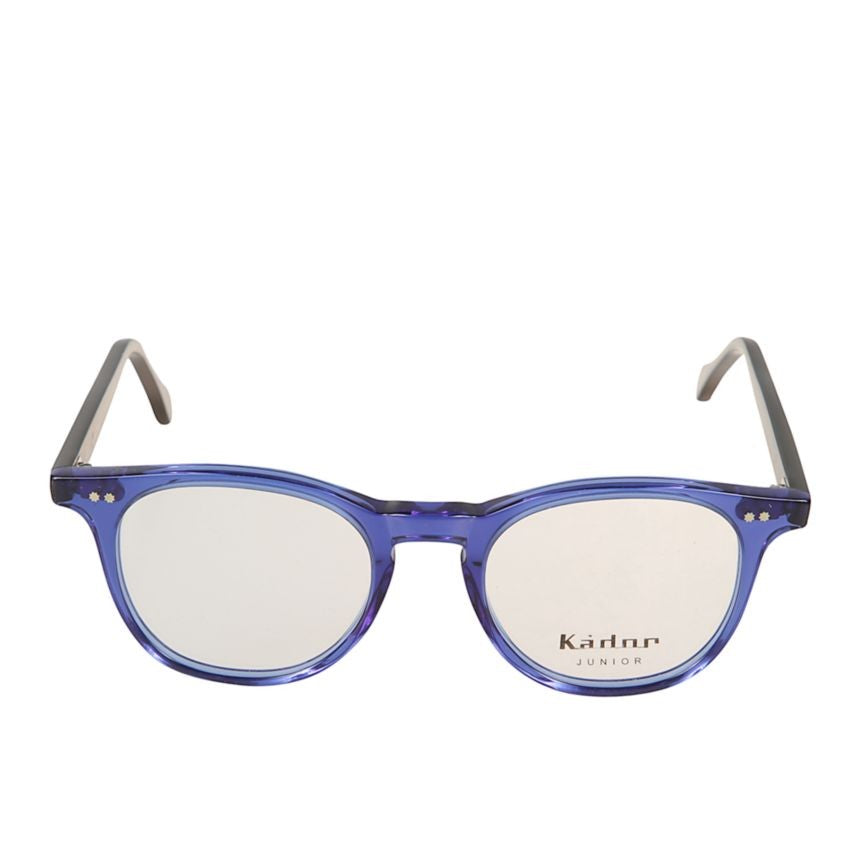 Kador Kubino Translucent Blue Rounded Frame Sunglasses With Black Temples