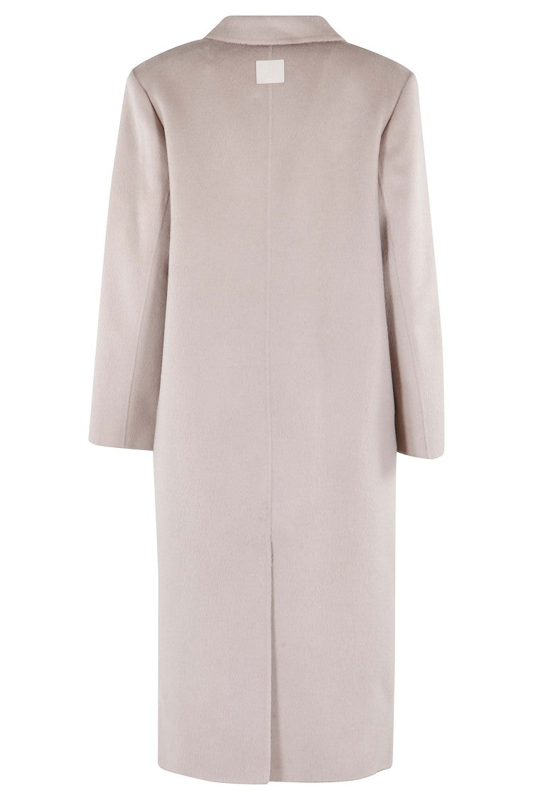 Isabelle Blanche Oversized Mauve Wool Coat With Structured Collar
