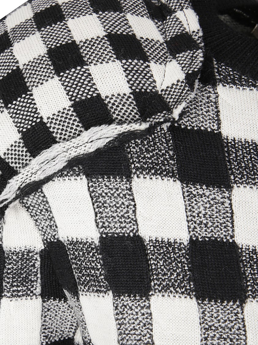 Comme Des Garçons Wool Sweater With Textured Square Embroidery