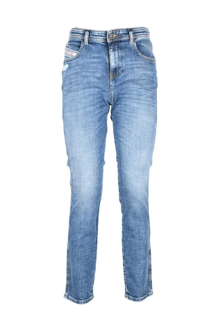 Diesel Blue Cotton Elastane Women's High Waist Jeans