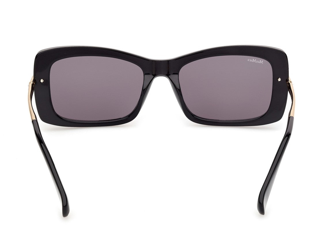 Max Mara Glossy Black Mm0194 Oversized Square Acetate Sunglasses