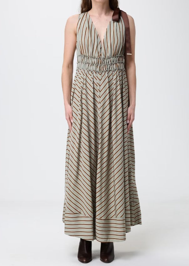 Liu Jo Viscose Blend Striped Full Skirt Dress