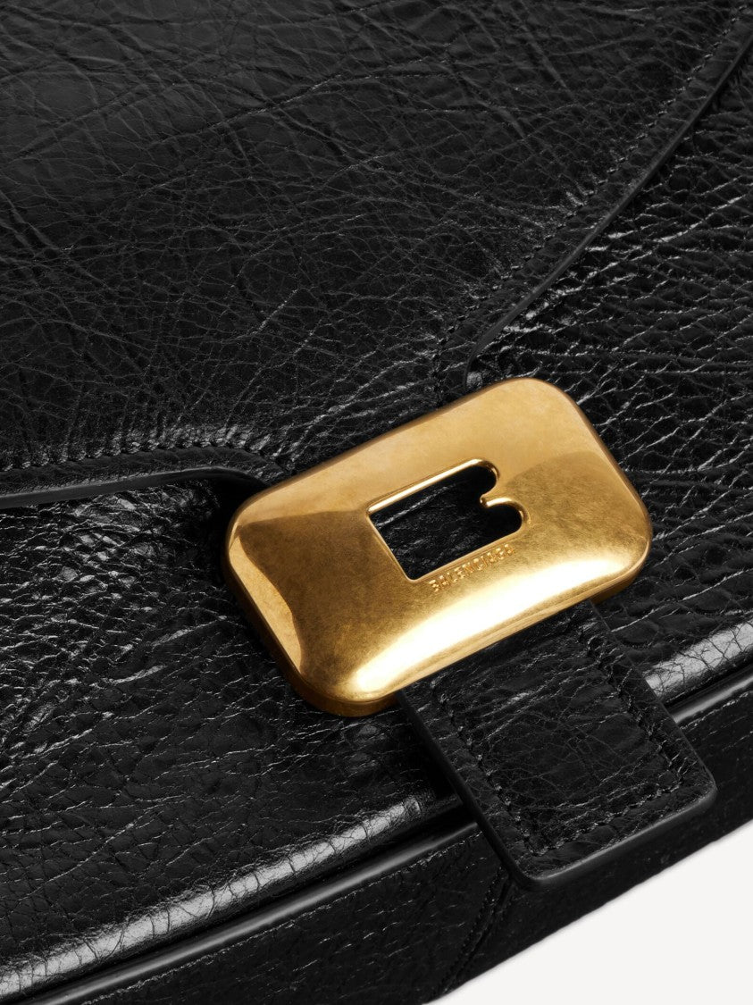 Balenciaga Black Clicca Structured Slouchy Leather Bag