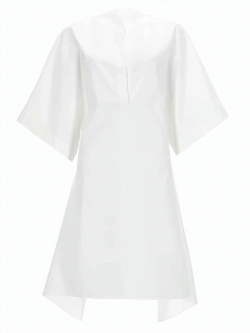 Jacquemus Structured Cotton Midi Dress With Asymmetrical Hemline