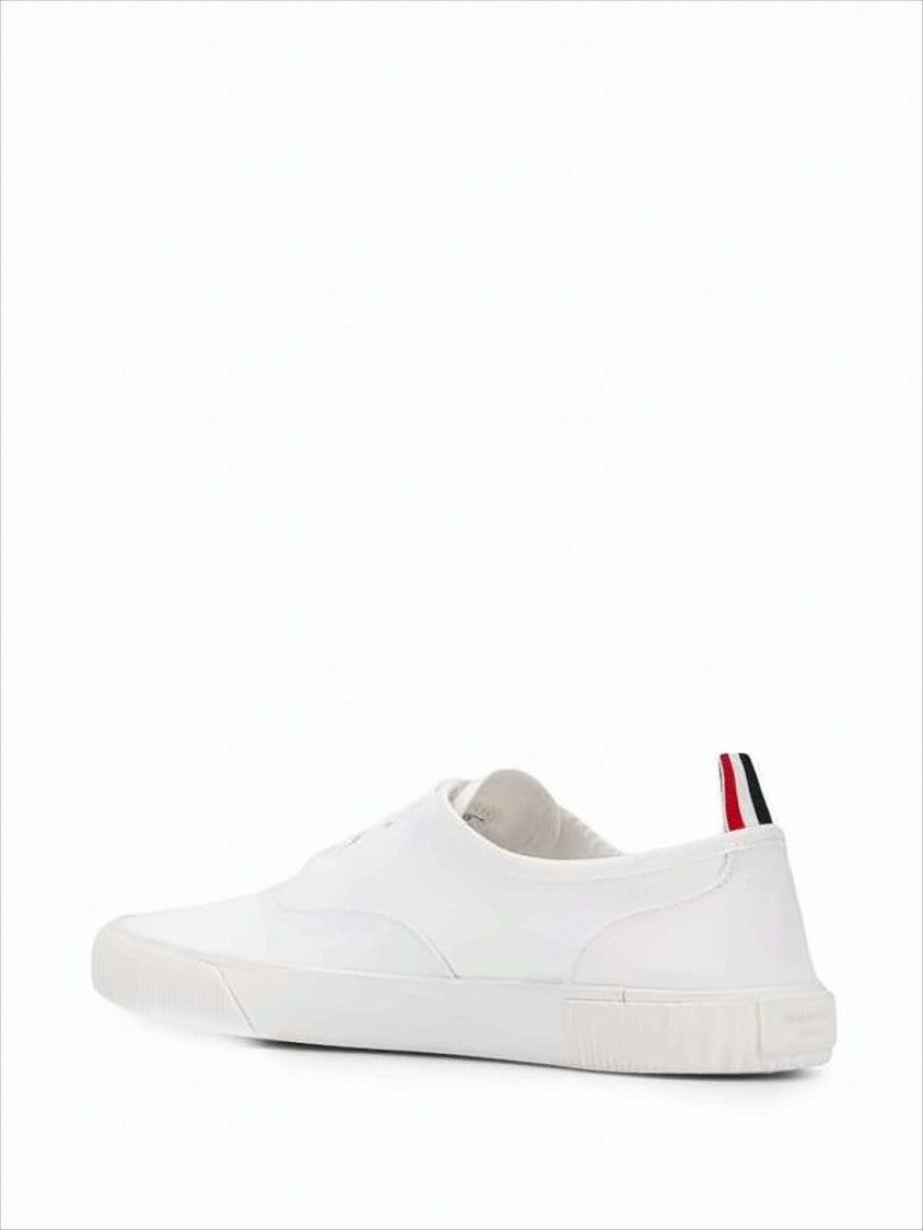 Thom Browne Canvas Low-Top Sneakers With Tricolor Accent