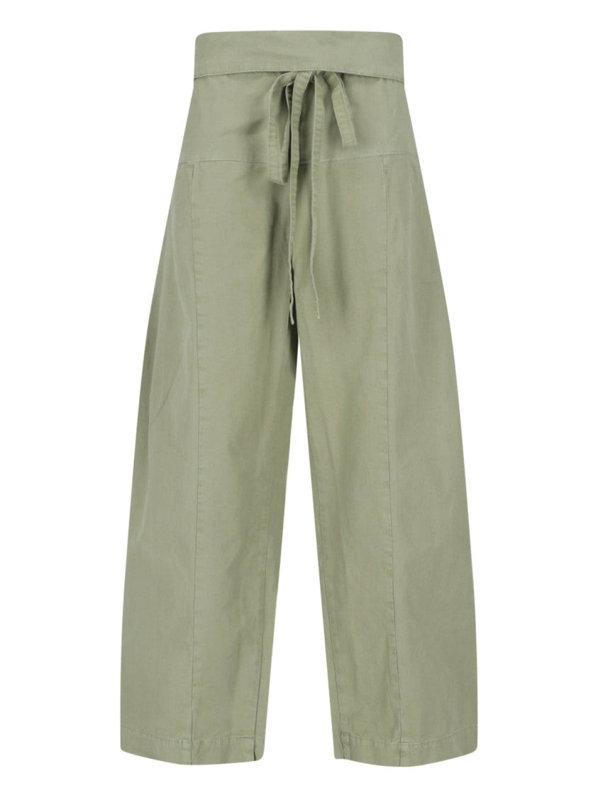 Matteau Cropped Wide-Leg Trousers With Self-Tie Belt