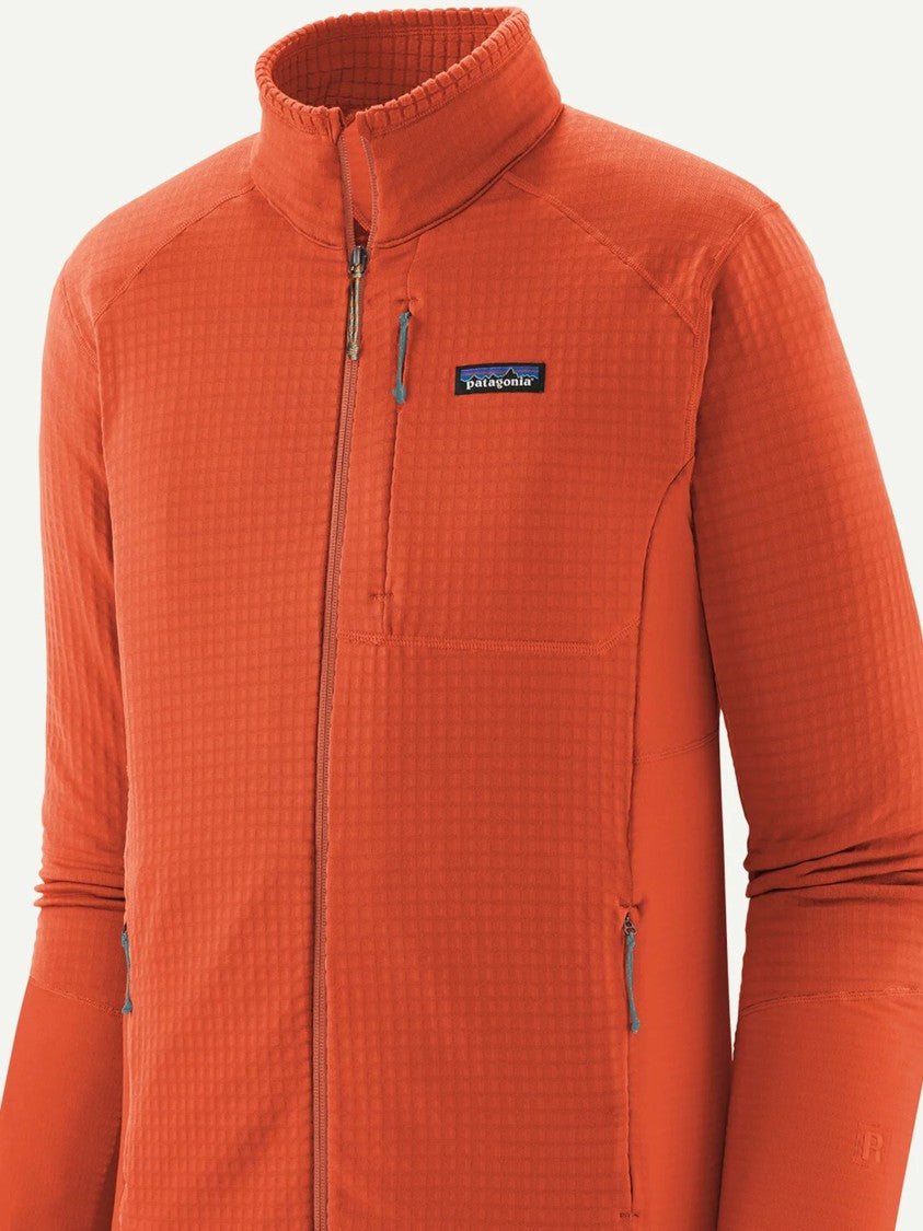 Patagonia Orange R1 Jkt Textured Grid Active Jacket