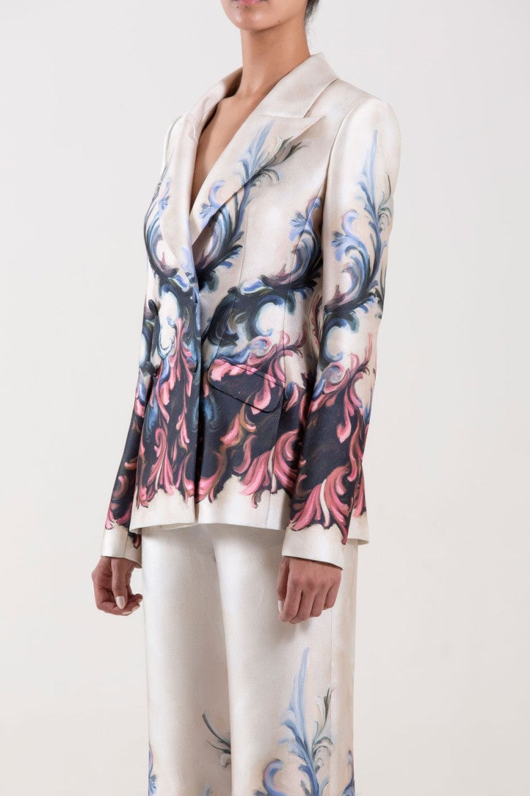 Saiid Kobeisy Mikado Pique Printed Jacket