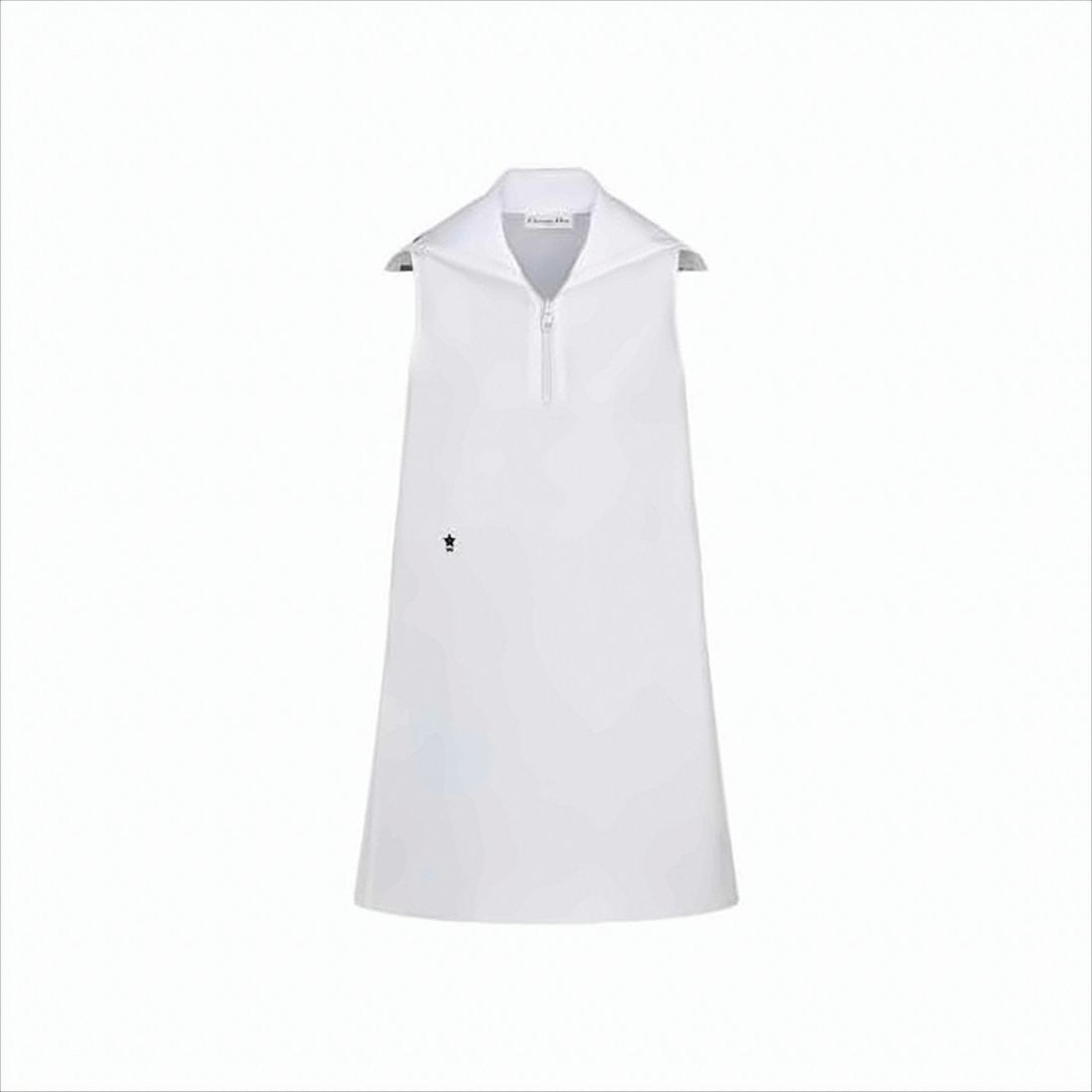 Christian Dior Sleeveless Midi Dress With Structured Collar