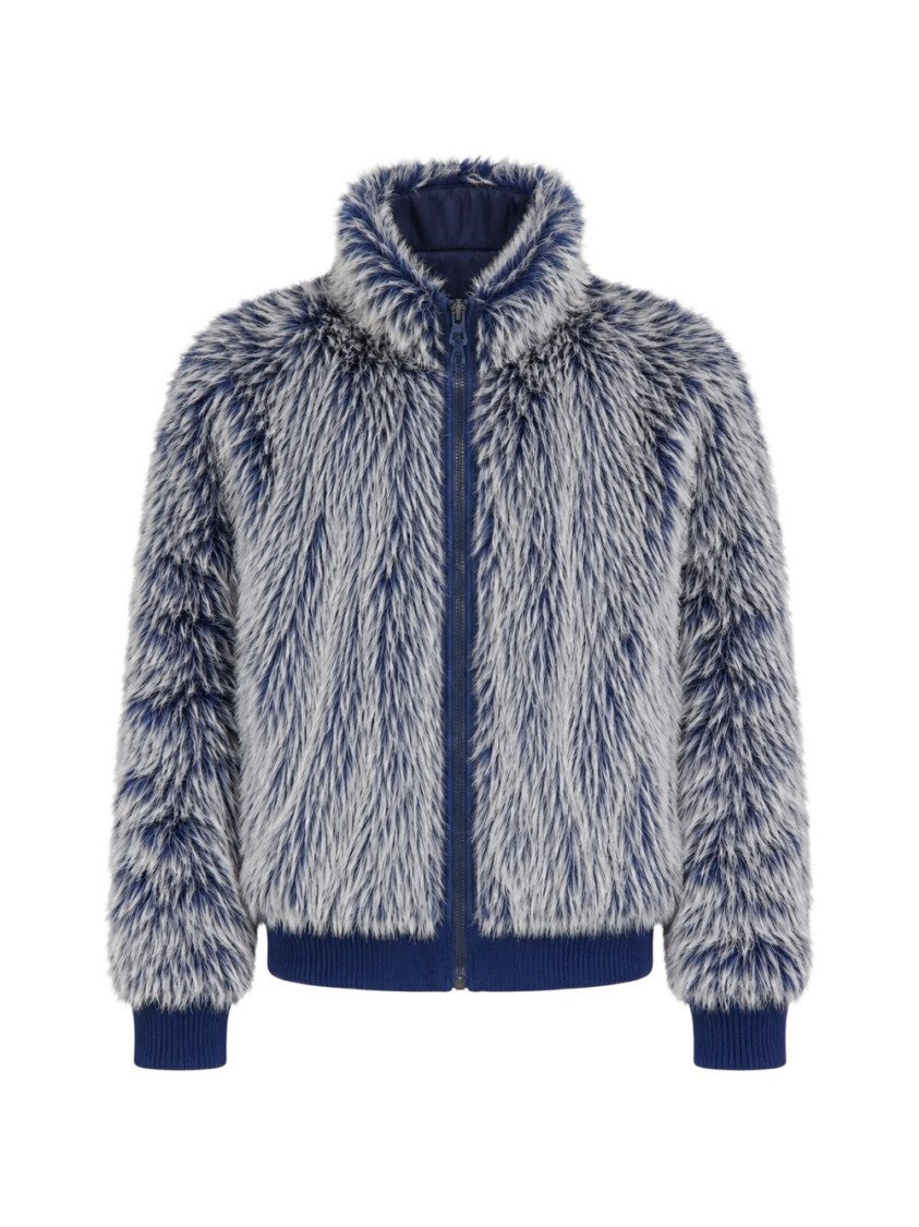 Diesel Plush Faux Fur Jacket With Ribbed Details