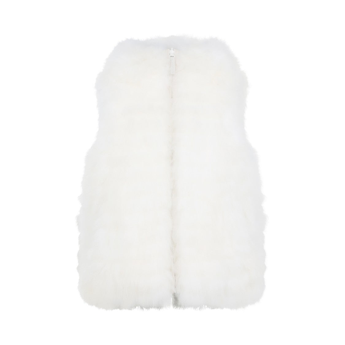 Yves Salomon Double-Faced White Lamb Gilet With Quilted Design