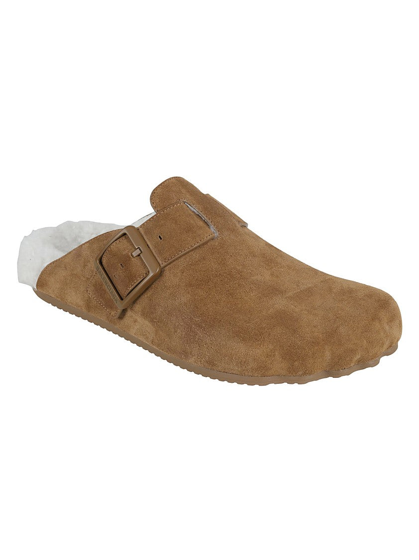 Balenciaga Suede Sandals With Shearling Lining