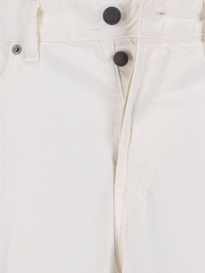 Haikure Wide-Leg White Denim Jeans With Five-Pocket Design