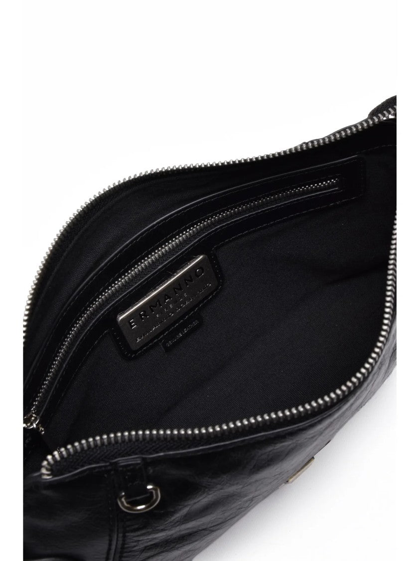 Ermanno Firenze Adele Leather Shoulder Bag With Zip Closure And Adjustable Strap
